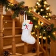 thumbnail image 5 of Knitted Christmas Stockings with Initials, 6.3''x7.8'' White Custom Embroidery Christmas Stockings with Letter, Personalized Xmas Decoration for Holiday Family Party - K, 5 of 5