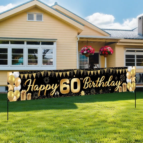 Birthday Decorations Banner PURPLIZATION 60th Birthday