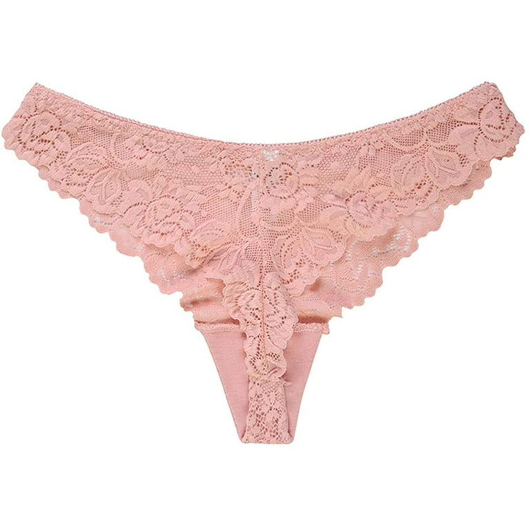 6 pcs Women Cotton/Nylon Basic Plain Lace String Thong Panty S/M/L/XL (Large)  
