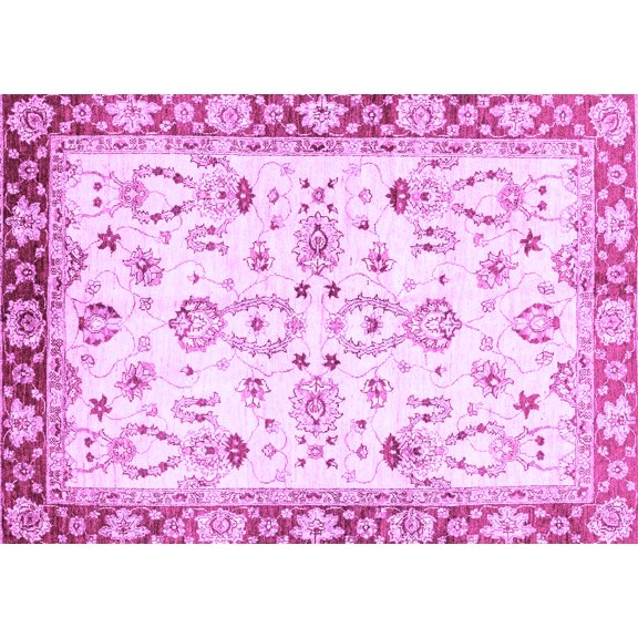 Ahgly Company Indoor Rectangle Oriental Purple Traditional Area Rugs, 5' x 7'