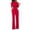 Red, variant on Utoimkio Elegant Jumpsuits for Women Dressy Short Sleeve Loose Overalls Square Collar One Piece Rompers Playsuit Long Jumpsuits with Belt