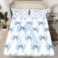 thumbnail image 2 of Feelyou Kawaii Monogrammed A Queen Sheet Sets for Teens, Fashion Bowknot Ribbon Flat Sheet, Cute Princess Style Queen Fitted Sheet, Microfiber Bedroom Decor, 4pcs, 2 of 7