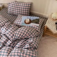 thumbnail image 5 of Plaid Comforter Set Full - 3 Piece Soft Geometric Checkered Comforter with 2 Pillow Shams, Modern Gingham Pattern Bedding Set for All Season, Breathable & Soft Cozy (Pink, Purple, Blue), 5 of 14
