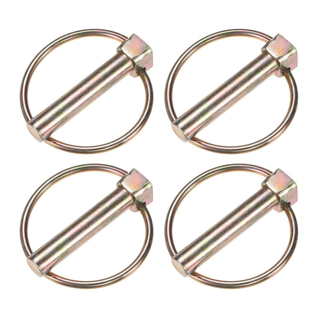 Uxcell 4Pack Pasador de Linch con Anillo, 10x50mm Pasadores de Remolque de Acero al Carbono con Zinc Coloreado