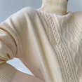 thumbnail image 5 of BLVB Womens Fall Winter 2 Piece Sweater Sets Long Sleeve Turtleneck Slit Pullover Wide Leg Pants Cozy Lounge Sets Tracksuits, 5 of 5