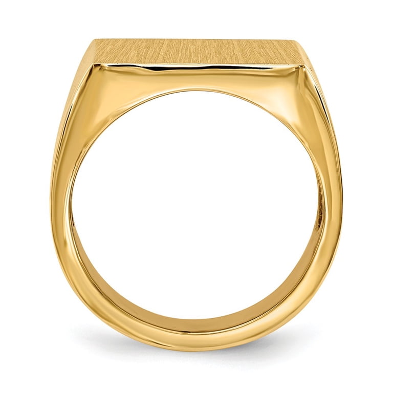 14K Yellow Gold Ring Band Signet 17.5x17.0mm Open Back Men's, Size