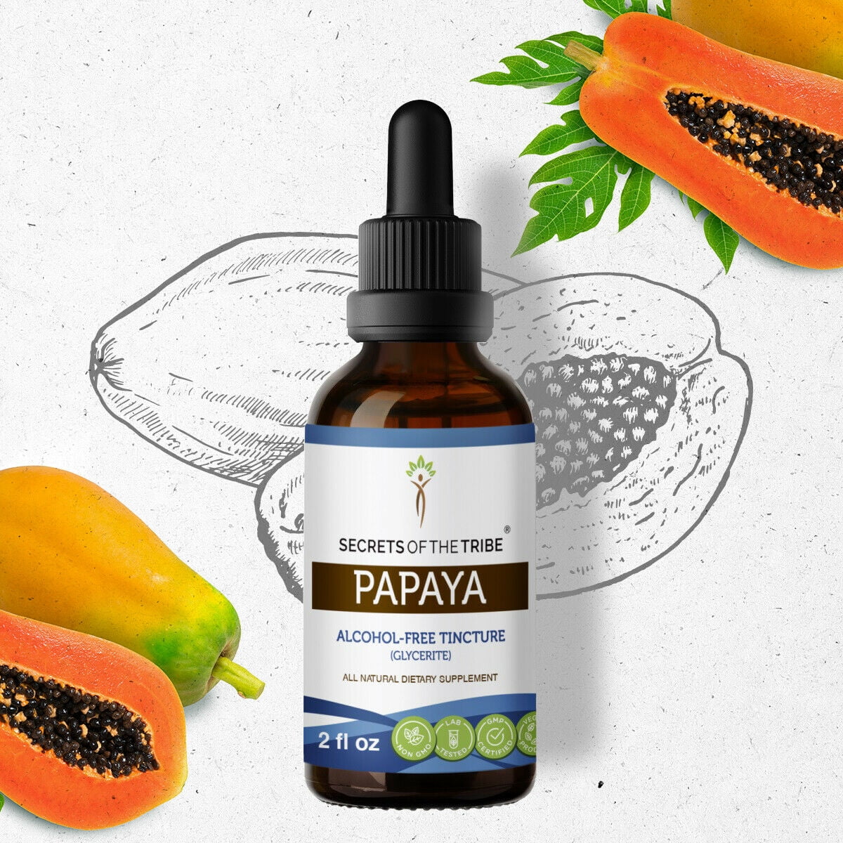 Papaya Tincture AlcoholFREE Extract, Organic Papaya (Carica papaya