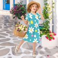 thumbnail image 4 of FORMRS Girls Short Sleeve Dress Summer Casual Round Neck A-line Beach Sundress, Sizes 2T-8T, Small Daisy, 4 of 8