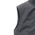 thumbnail image 3 of HOOMEUMY Mens Cargo Vest 2025 Trendy Classic Solid Coat Stand Collar Jacket Pockets Design Casual Workout Sleeveless Clothes Fashion Gray M, 3 of 3