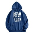 thumbnail image 2 of New York Hoodies for Women 2025 Fall Winter Long Sleeve NY Graphic Hooded Sweatshirt with Pockets Streetwear Pullover Tops, 2 of 4