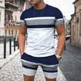 thumbnail image 2 of Cathalem Big and Tall Summer Outfits for Men Men's 2 Piece Short Sleeve Tee Shorts Set(White,XL), 2 of 5