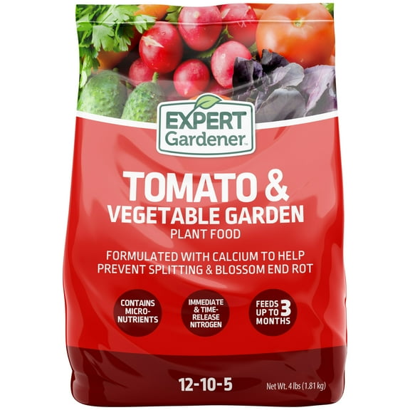 Expert Gardener Tomato & Vegetable Garden Plant Food Fertilizer, 12-10-5 Fertilizer, 4 lb.