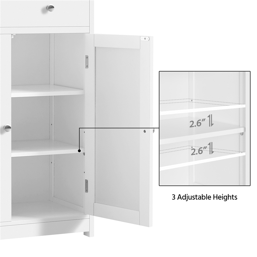 Alden Design Classic Floor Storage Cabinet for Bathroom/Entryway Storage