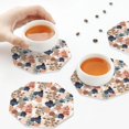 thumbnail image 4 of Leather Coasters with Heat-resistant for Drinks, Watercolor plants -标题2 Octagon, 4 of 5