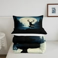 thumbnail image 4 of Elk Deer Comforter Set Twin Moose Bedding Sets ,Hippie Moon Down Comforter Jungle Animal Bed Set Rustic Farmhouse Bedding Comforters & Sets Lodge Cabin Decor,Navy Blue, 4 of 5