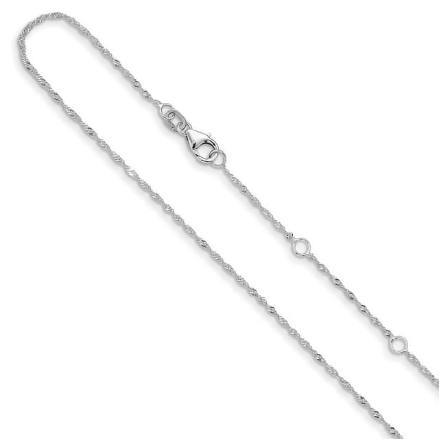 Diamond2Deal 14K Collier Chaîne Ajustable 1.25 mm Singapour 1 Po+1 Po pour Femmes 18 Pouces