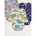 thumbnail image 5 of WIBACKER Baby Boys' 100% Cotton Long Sleeve Print Bodysuit 6 9 12 18 24 Months, Pack of 2, Cute Dinosaur, 5 of 7