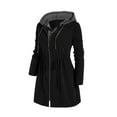 thumbnail image 3 of ClodeEU Winter Coats Jackets for Women Clearance Fashion Women Zipper Patchwork Winter Fly Hooded Space Plus Thick Cotton Coat Flash Picks Black 10(XL), 3 of 4