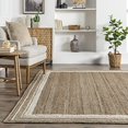 thumbnail image 3 of nuLOOM TADR04A Braided Rikki Border Jute Runner Rug, 2` 6" x 8`, Off White, 3 of 8