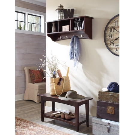Alaterre 8 Hook Shaker Cottage Coat Hook with Storage, Espresso, 75 lb Limit