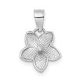 thumbnail image 4 of Pendentif Mini Charme Plumeria Finition Texturée Polie en Or Blanc 14K, 4 of 4