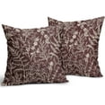 thumbnail image 2 of Burgundy Red Pillow Covers 16x16 Set of 2 Vintage Floral Botanical Print Spring Flower Plant Pattern Decorative Throw Pillow Cases Outdoor Farmhouse Decor for Home Sofa Couch Bed, 2 of 6