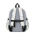 thumbnail image 3 of White Cartoon Dinosaurs Sweets Rainbows Cute School Backpack with Padded Back and Adjustable Shoulder Straps 13.4"x11"x4.7", 3 of 5