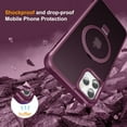 thumbnail image 6 of Compatible with iPhone 12 Case & iPhone 12 Pro Case with Invisible Magnetic O-Ring Stand Translucent Case for iPhone 12 & 12 Pro 6.1" [Compatible with MagSafe][Great Grip Feeling], Wine Red, 6 of 7