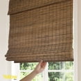 thumbnail image 2 of Yellow Blinds 23"W x 64"H Natural Woven Cordless Light Filtering Bamboo Roman Shades for Window, Cider, 2 of 6