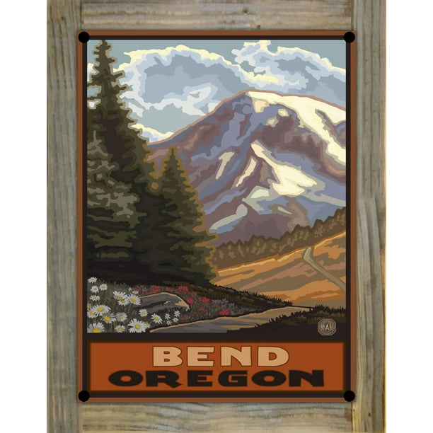 Bend Oregon Springtime Mountains Metal Print on Reclaimed ...