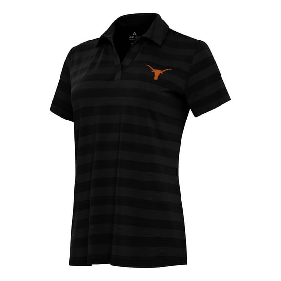 Women's Antigua Black Texas Longhorns Tunnel Polo