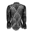 thumbnail image 6 of Dyegold Summer Tops for Women 2023, Lace Crochet Blouses for Women Fashion 2023 Casual Tunics Sexy Hollow Out Flare Long Sleeve Tees Shirt V Neck ​Tunic Tops, 6 of 6