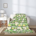 thumbnail image 2 of Throw Blanket for Couch Sofa and Bed, cute smile frog green Kawaii Super Soft Plush Throw Blanket, Fuzzy Cuteness Comfy Warm Washable Flannel Blanket & Throws for All Season 80"x60", 2 of 5