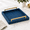 Blue-17" x 12" x 2.5", variant on Large Ottoman Tray For Coffee Table Square Shagreen Leather Decorative With Handles Living Room Decor