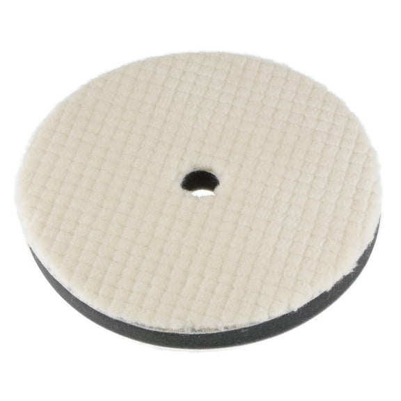 7" Wool Felt Sponge Polishing Pad Hook and Loop Buffing Wheel with Hole Medium Polishing for Orbital Polisher