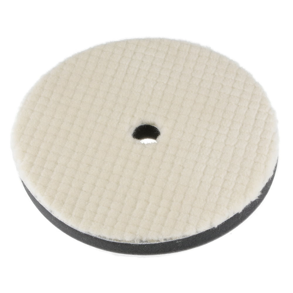 7" Wool Felt Sponge Polishing Pad Hook and Loop Buffing Wheel with Hole