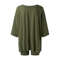 thumbnail image 4 of WAYUTE Womens 2 Piece Outfits V Neck Casual Short Sleeve Shorts High Waisted Workout Athletic Wear Solid Color Slim Fit Outfit, 4 of 5