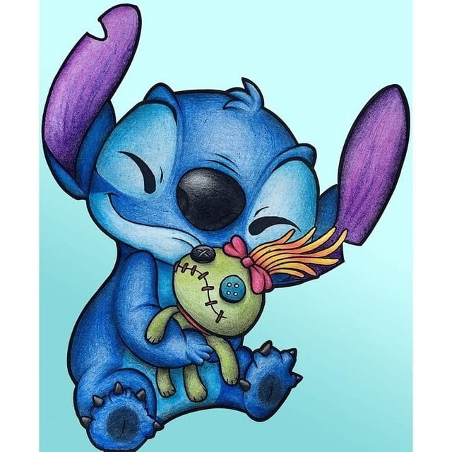 Disney 5D DIY Diamond Embroidery Cartoon Lilo & Stitch Picture Mosaic Home Decor Round Drill Diamond Painting Cross Stitch KitRound 30x40cm Gao Jinjia LED
