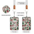 thumbnail image 2 of PU Leather Badge Holder ID Badge Holder with Lanyard for Cards & Credentials Christmas Gift Box Pattern, 2 of 6