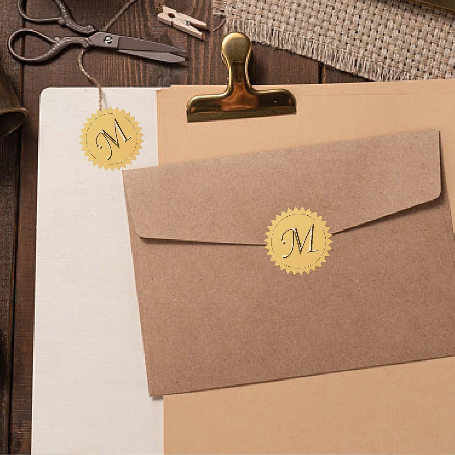 100pcs S Gold Foil Embossed Stickers 2