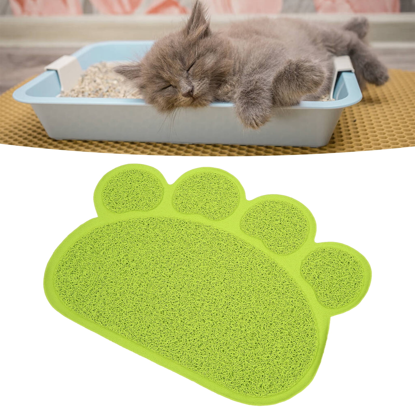 Cat Litter Box Mat Prevent Slip Soft Paw Shaped Waterproof PVC Pad