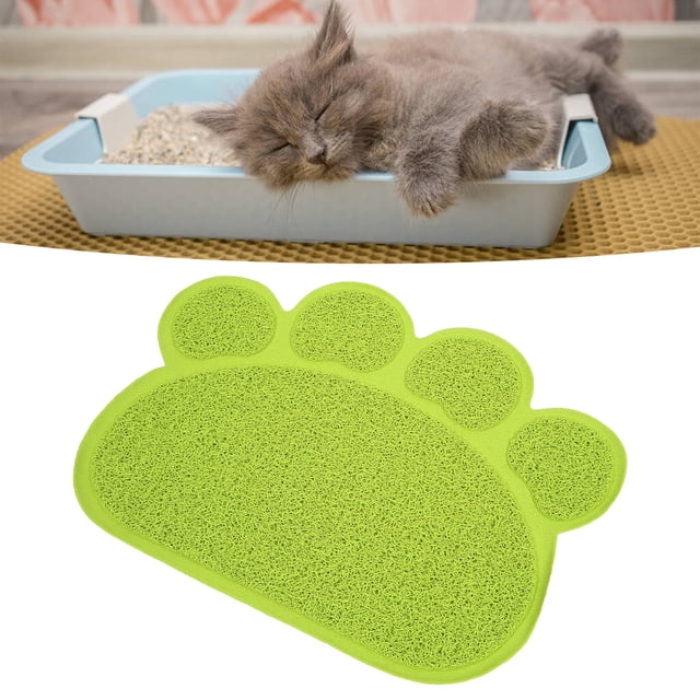 Cat Litter Box Mat Prevent Slip Soft Paw Shaped Waterproof PVC Pad For Indoor Floor