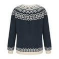 thumbnail image 5 of Pxkloy Fall Button Up Sweaters for Women Ethnic Boho Graphic Knit Colorful Outerwear Crew Neck Fair Isle Cardigan 2025 Black,S, 5 of 6