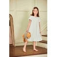 thumbnail image 5 of Arshiner Girls Nightgowns Sleepwear Short Sleeve Victorian Pajama Dress Soft Princess Sleepshirt, 5 of 8