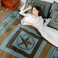 thumbnail image 4 of Castle Fairy Retro Texas Star Bedding Comforter Set 7 Pieces for Female Men,Abstract Stripes Full Bedding Set Lightweight,Western Vintage Aesthetic Fitted Sheet Flat Sheet,Ultra Soft Home Decor, 4 of 8