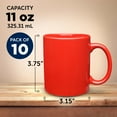 thumbnail image 5 of Ceramic Coffee Mugs 11 oz. Set of 10, Bulk Pack - Coffee cup set, Iced coffee cup, Gaming mug - Red, 5 of 5