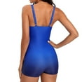 thumbnail image 3 of Sngxgn Women Swimsuit Tummy Control Bathing Suit Plunge V Neck Swimwear(Blue,XL), 3 of 7