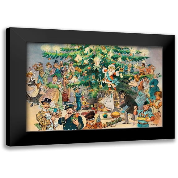 J. Ottman Lithographic Company 14x11 Black Modern Framed Museum Art Print Titled - Christmas Tree