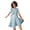 Sky Blue Ditsy, variant on Plus Size Long Floral Print Cotton Gown