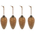 thumbnail image 2 of Glittered Pine Cone Glass Christmas Ornaments - 5" - Brown - 4ct, 2 of 7